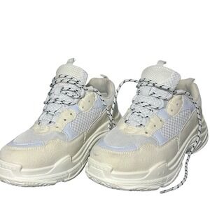 Nasty Gal Womens White Chunky Platform Sneakers Trainers Size 7/7.5 US 38 EU